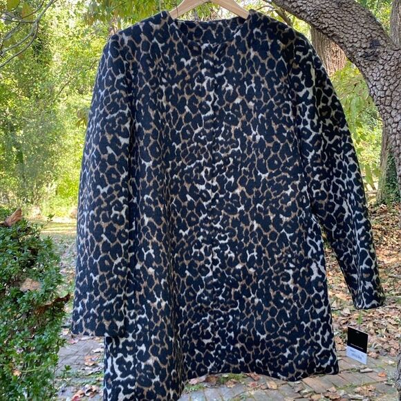 Nine West Leopard Print‎ Zip Up Animal Print Women’s Coat Size Extra Large NWT - Picture 4 of 11